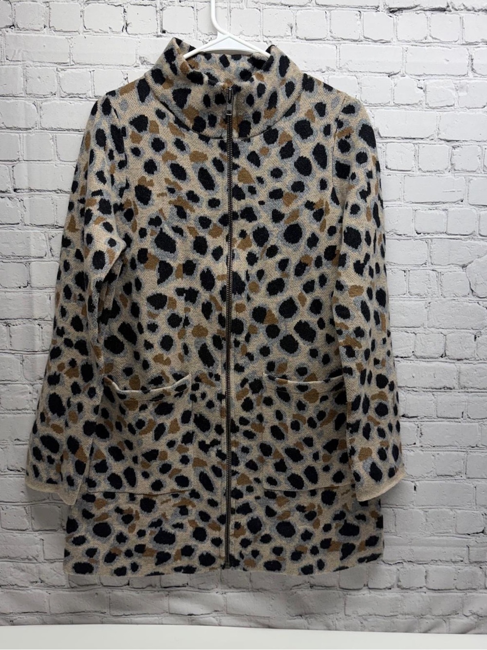 Field flower Women's Leopard Print Teddy Jacket size S